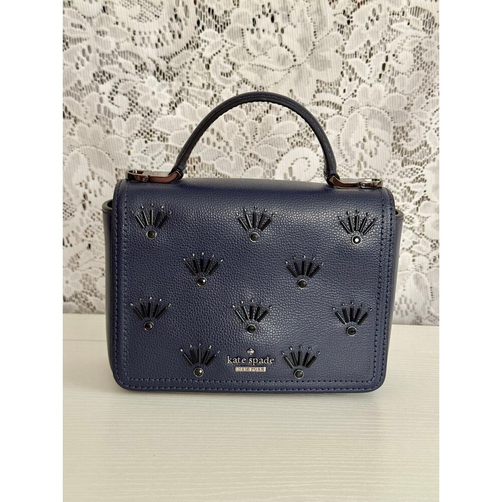 Kate Spade Patterson Drive Embellished Maisie Crossbody Blazer Blue Navy